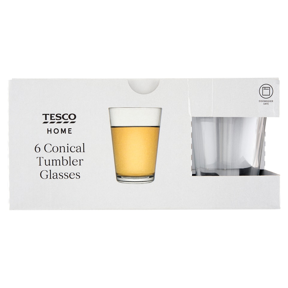 Tesco Home 300 ml Conical Tumbler Glasses 6 pcs