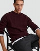 image 1 of F&F Crew Neck Cable Knit Jumper in Burgundy