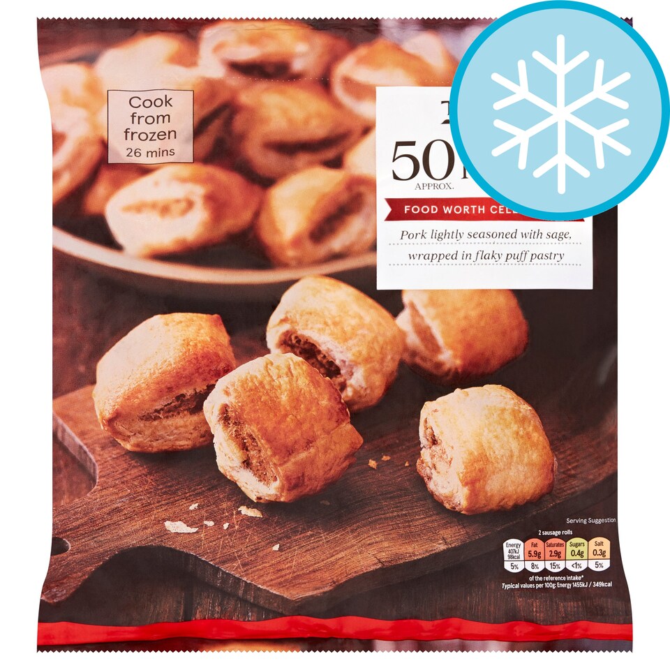 Tesco 50 Sausage Rolls 800G