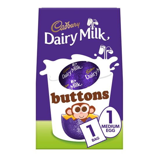 Cadbury Dairy Milk Buttons Medium Easter Egg 128G Tesco Groceries
