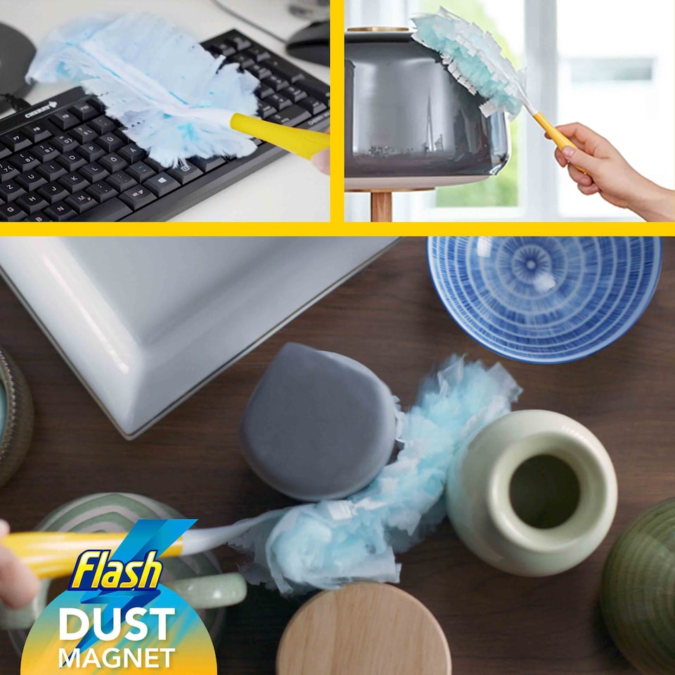 image 1 of Flash Dust Magnet Duster Starter Kit & Refill X4
