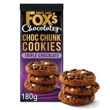 Fox's Chocolatey Choc Chunk Cookies Triple Chocolate 180g
