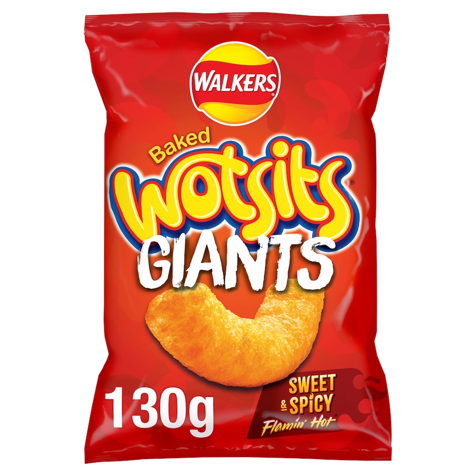 image 1 of Walkers Wotsits Giants Flamin' Hot Sharing Bag Crisps 130g