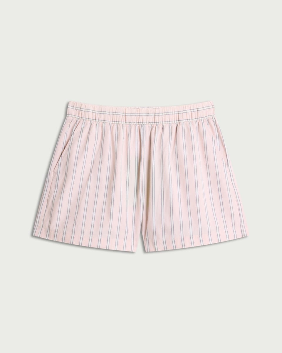 image 1 of F&F Pure Cotton Striped Shorts in Pink