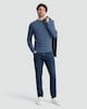image 1 of F&F Waffle Knit Crew Neck Jumper with Wool in Blue