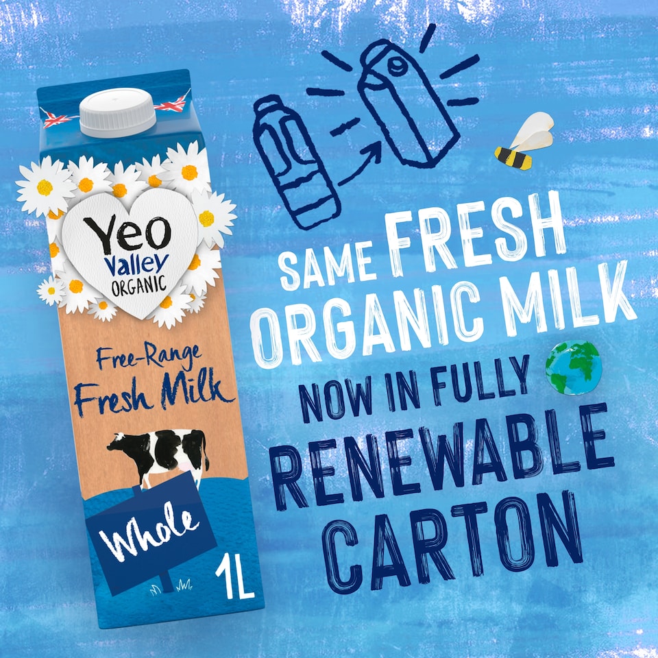 image 1 of Yeo Valley Organic Free Range Whole Milk 1L