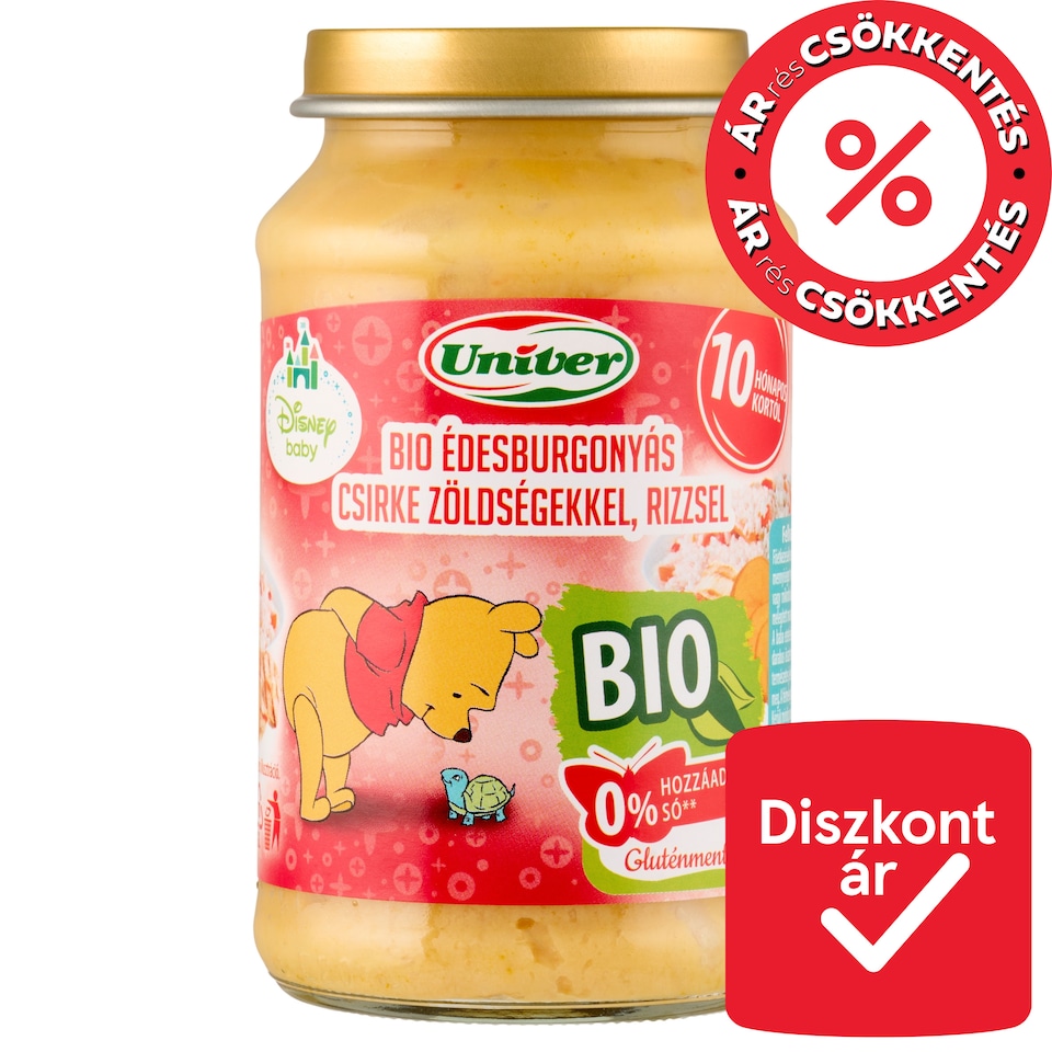Univer Disney Baby bio édesburgonyás csirke zöldségekkel, rizzsel bébiétel 10 hónapos kortól 220 g  1. kép