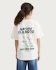 image 3 of F&F Girls Pure Cotton Nature Is a Mood Slogan T-Shirt in White