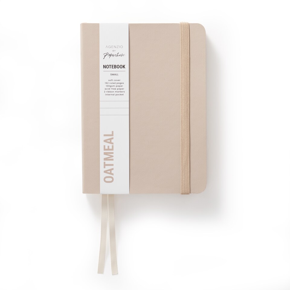 image 1 of Paperchase Agenzio Small Oatmeal Ruled Notebook