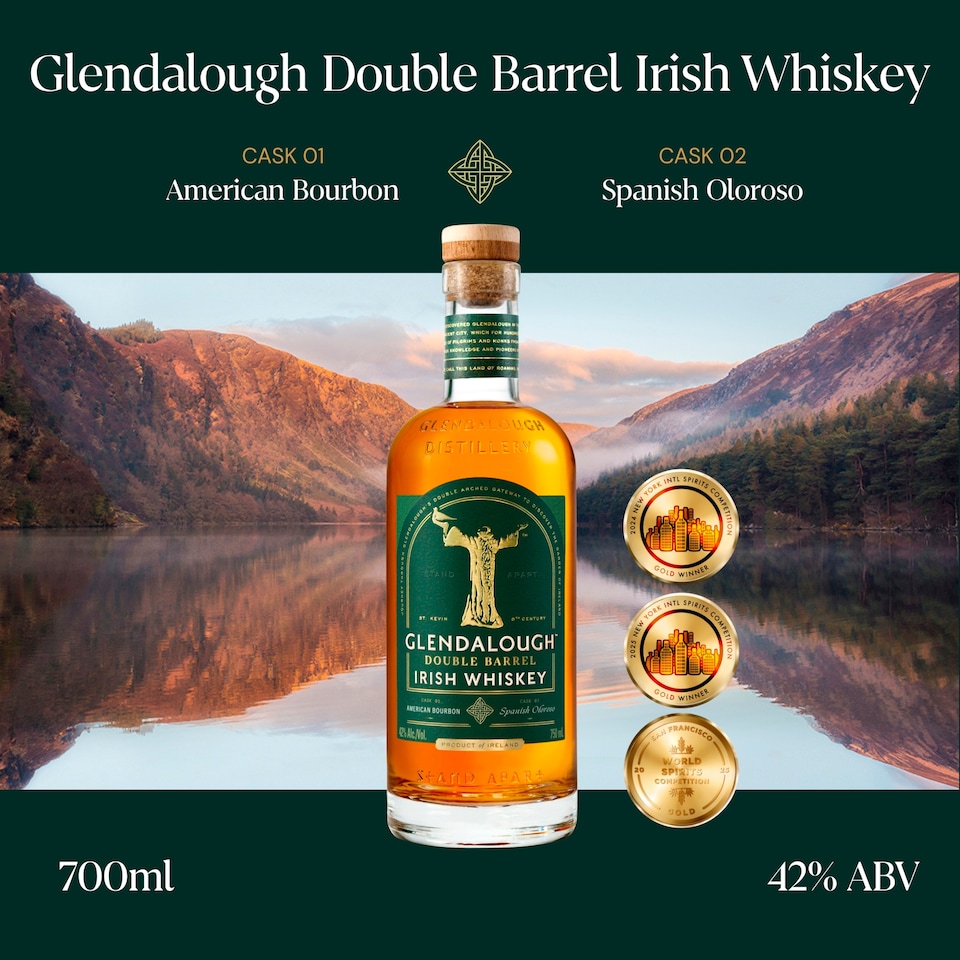 image 1 of Glendalough Double Barrell Irish Whiskey 70cl
