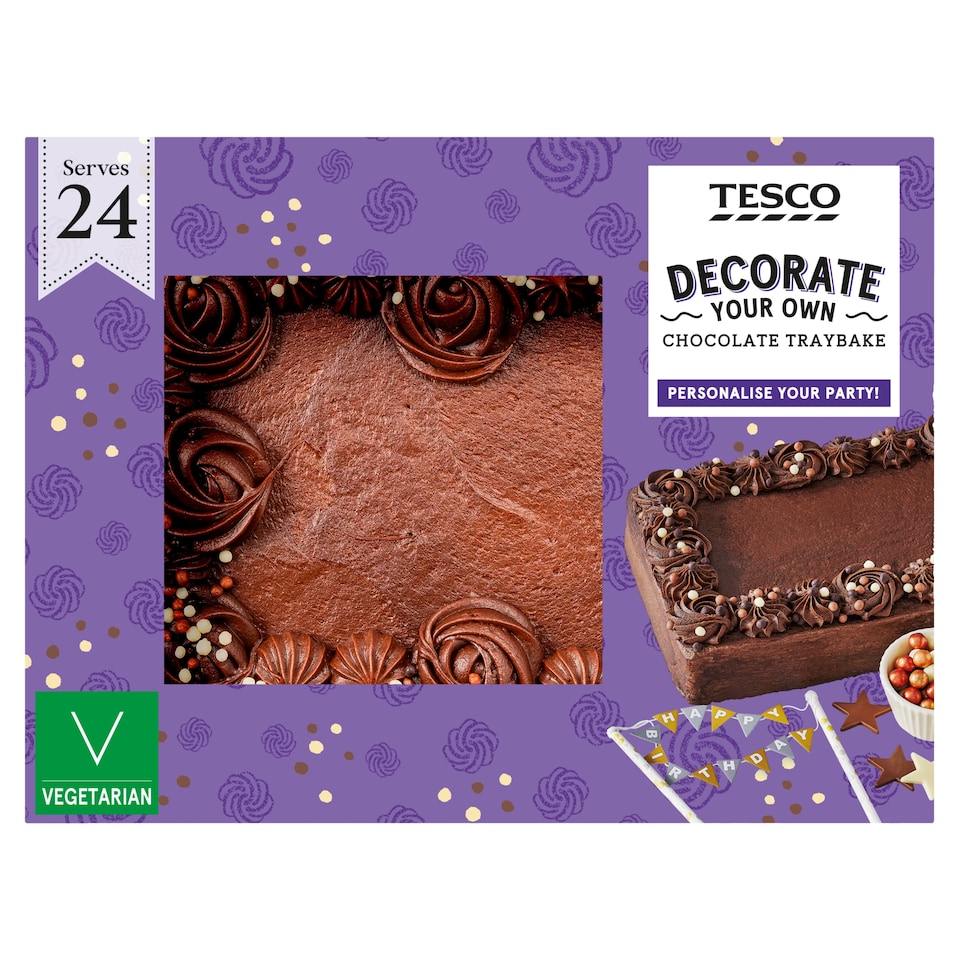 Tesco Decorate Your Own Chocolate Traybake 24 Servings