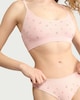 image 1 of F&F 2-Piece Cherry Print Ribbed Bralette and Briefs Set in Multi