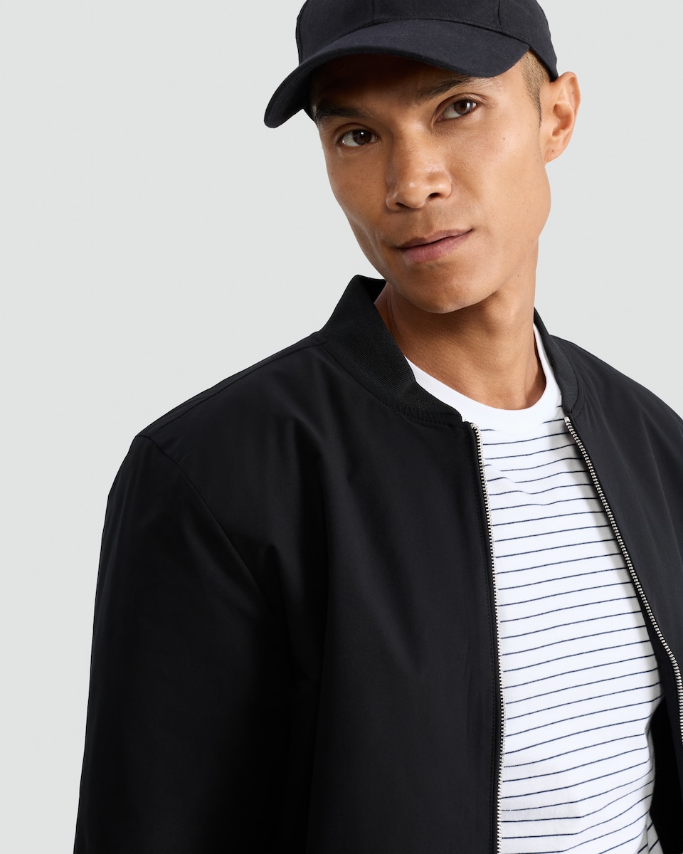 image 1 of F&F Zip Up Bomber Jacket in Black