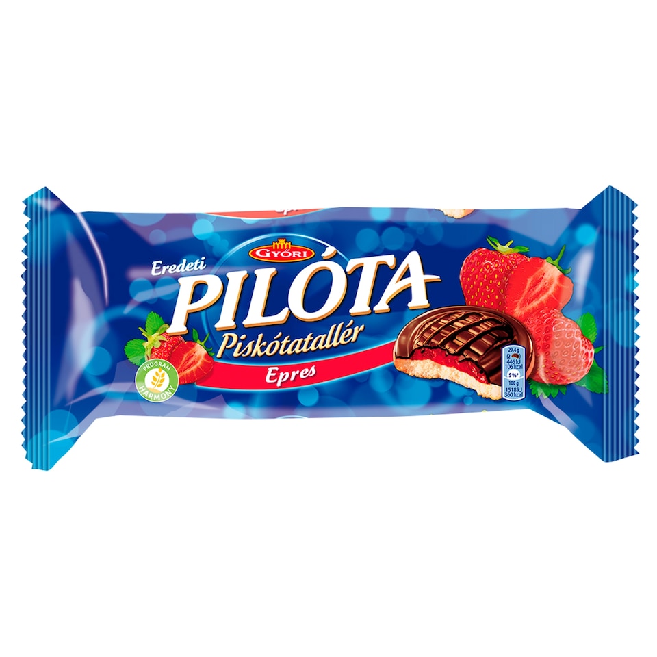 Győri Pilóta Strawberry Flavoured Sponge Crowns 147 G