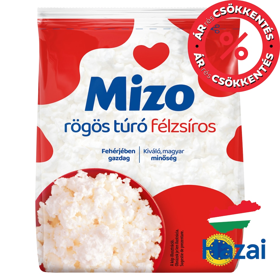 Mizo félzsíros rögös túró 450 g