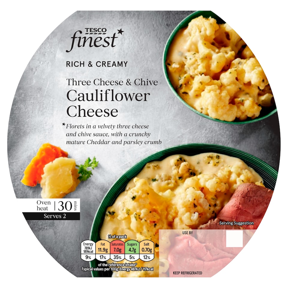 Tesco Finest Three Cheese & Chive Cauliflower Cheese 350G