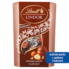 Lindt Lindor Čokoládové bonbóny s kousky jader lískových ořechů s jemnou krémovou náplní 200g