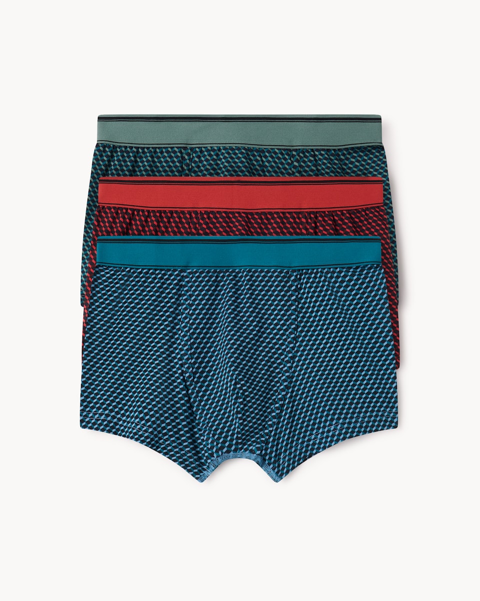 image 1 of F&F 3-Pack Cotton Rich Geo Print Hipsters in Multi