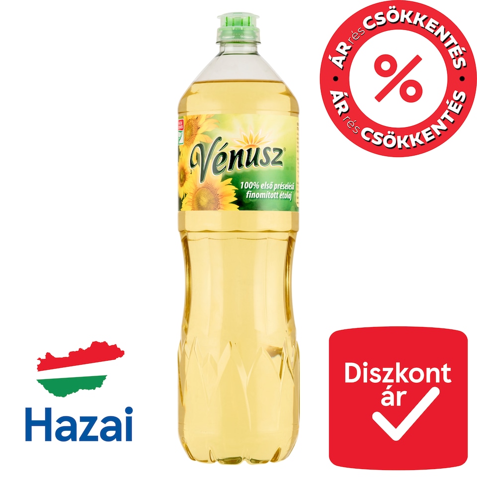 Vénusz 100% első préselésű, finomított napraforgó-étolaj 1 l  1. kép