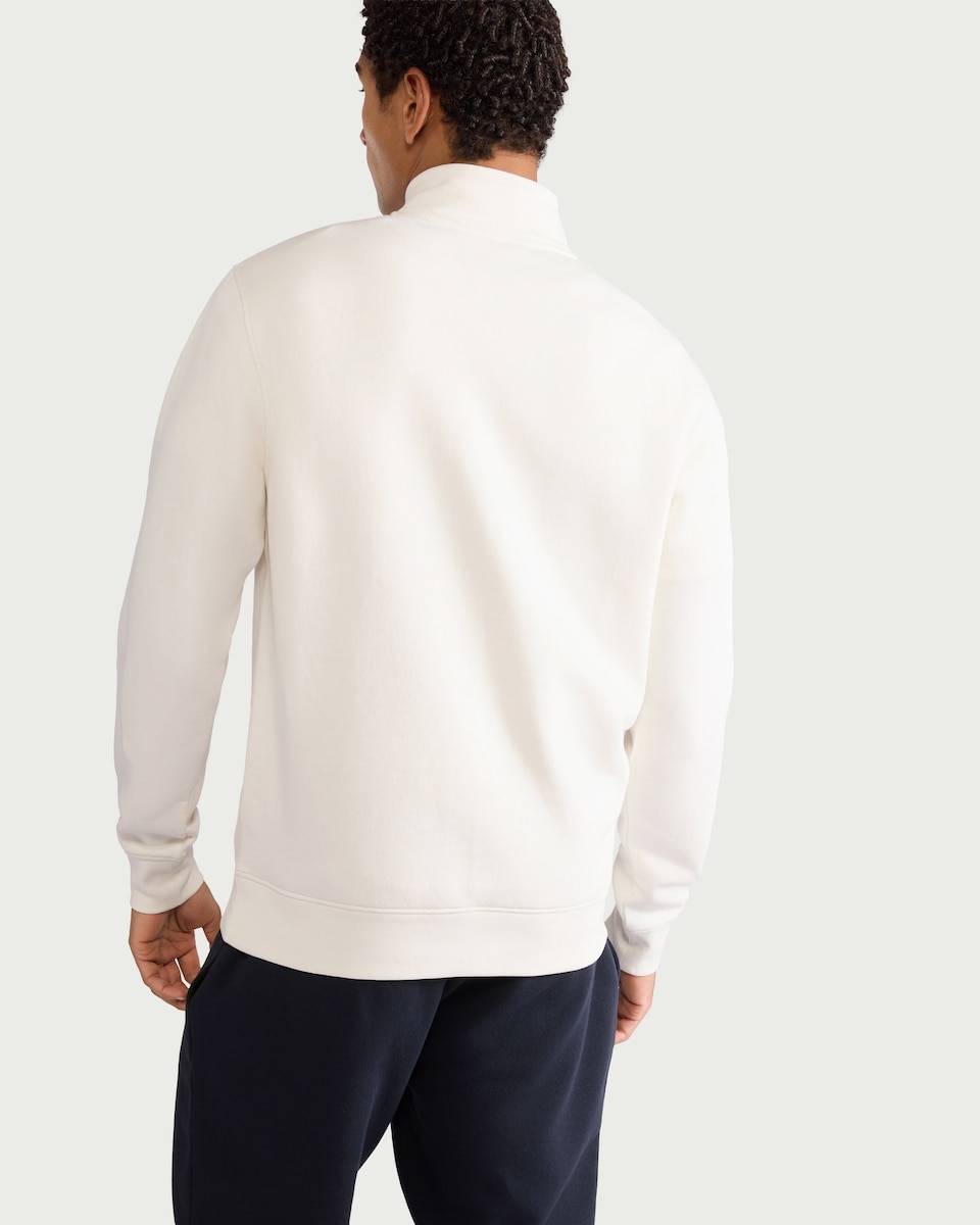 image 1 of F&F Active EVERYHOUR Cotton Rich Half Zip Sweatshirt in Ecru