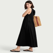 F&F Cotton Rich Sleeveless Midi Dress in Black