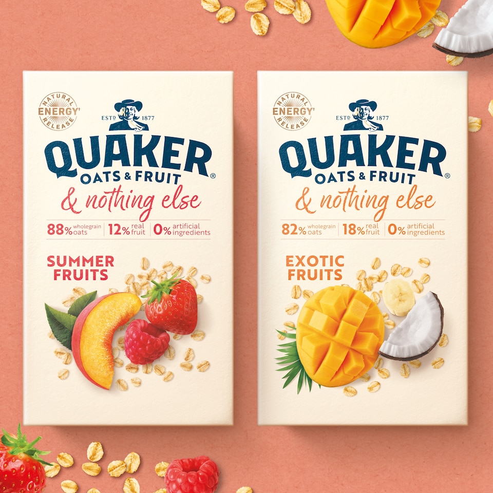 image 1 of Quaker Oats Exotic Fruits & Nothing Else Porridge Sachets 8 x 33g