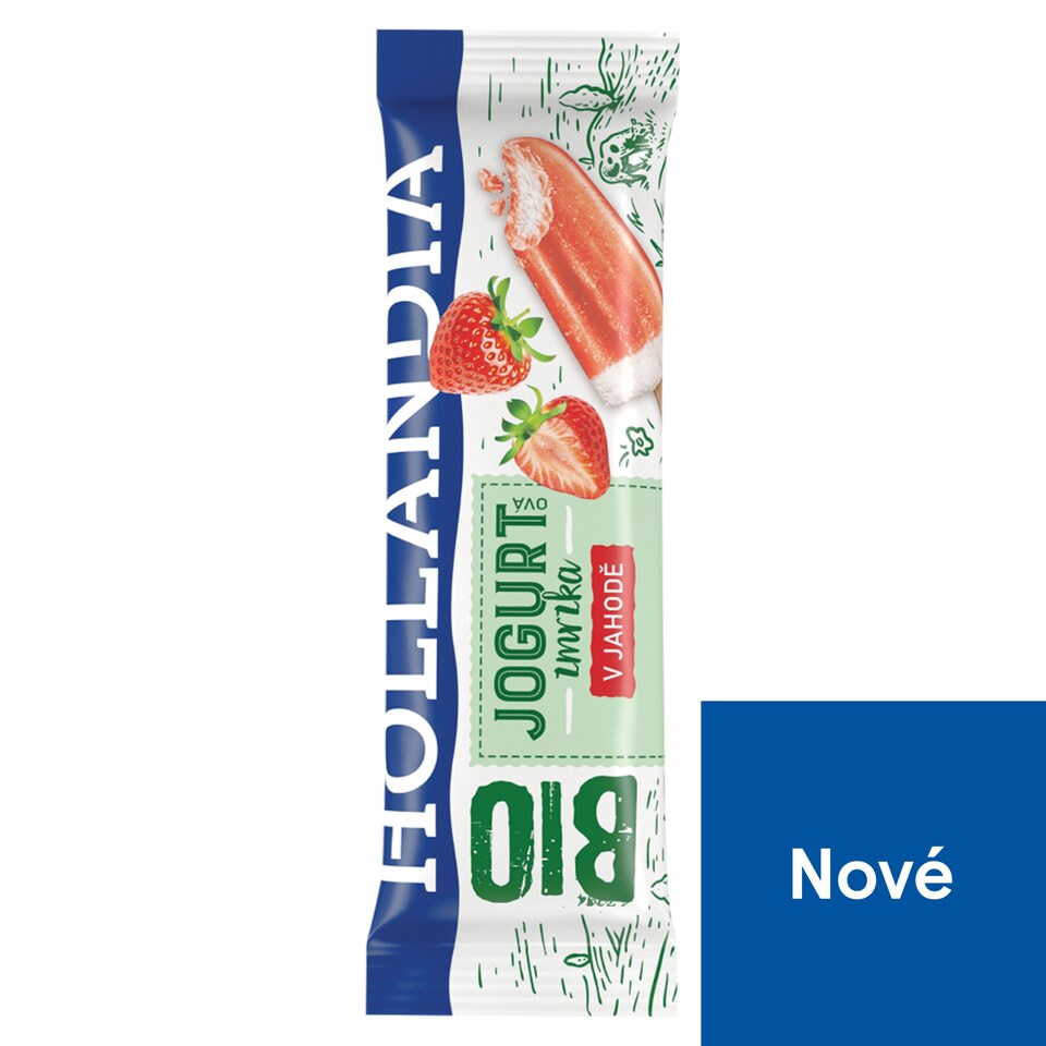 Hollandia Bio jogurtová zmrzka v jahodě s kulturou BiFi 50ml