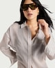 image 1 of F&F Striped Button Up Shirt in Cream