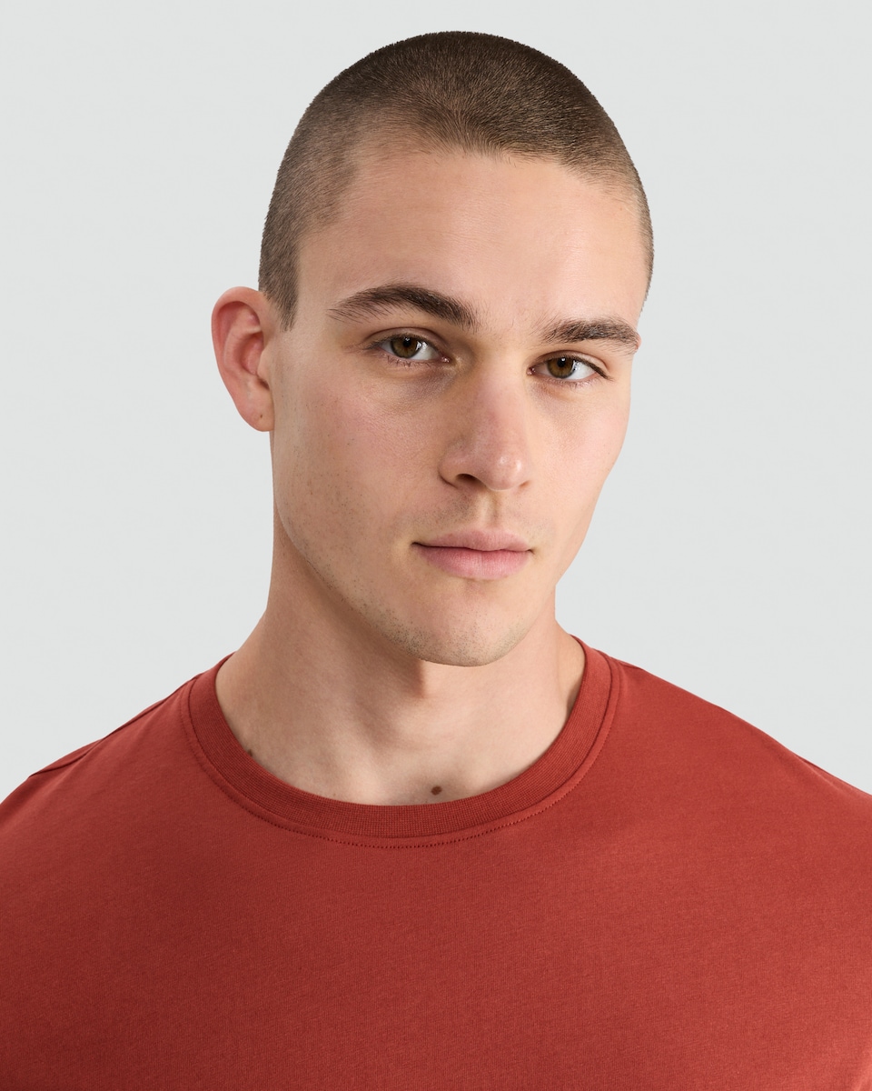 image 1 of F&F Pure Cotton Short Sleeved T-Shirt in Brick