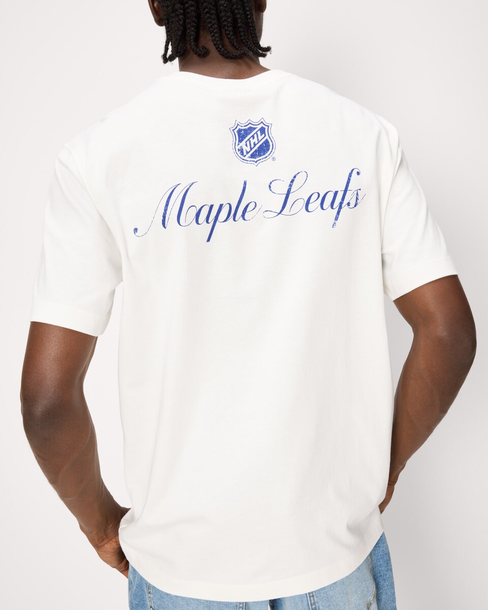 image 1 of NHL Toronto Pure Cotton T-Shirt in Ecru