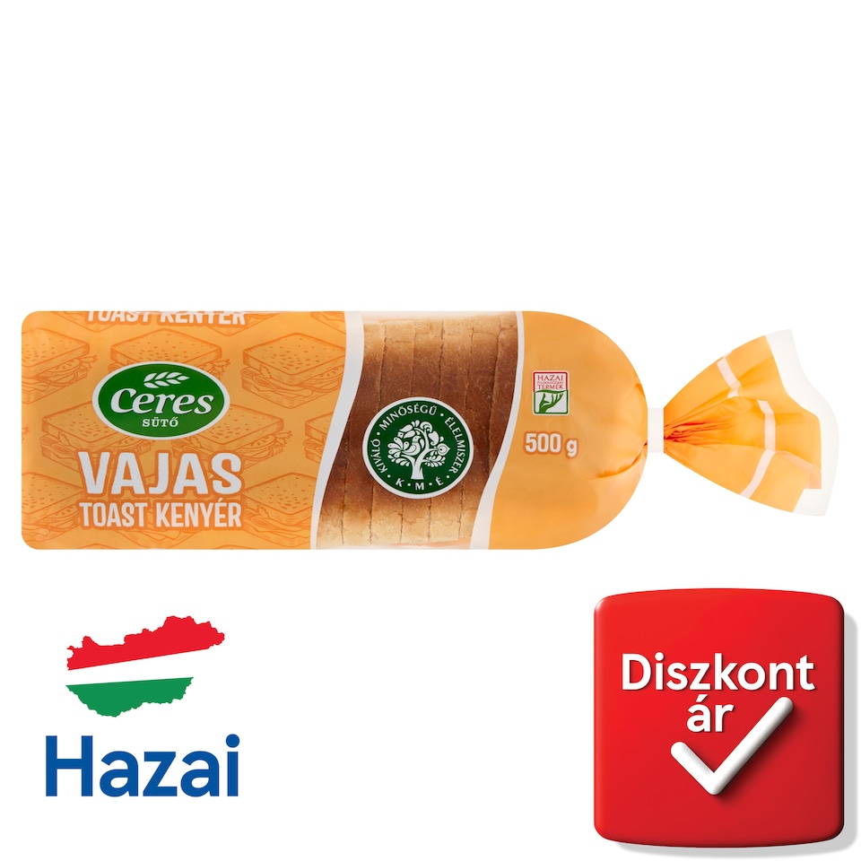 Ceres vajas toast kenyér 500 g  1. kép