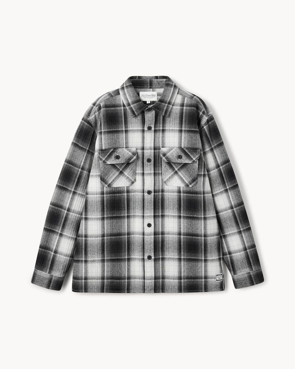 RDA Pure Cotton Checked Shirt in Black