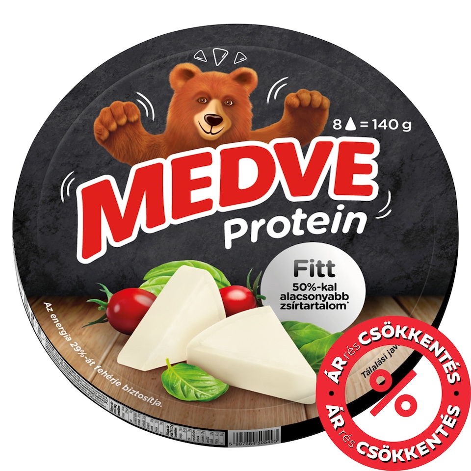 Medve Protein Fitt kenhető, félzsíros ömlesztett sajt 8 x 17,5 g (140 g)
