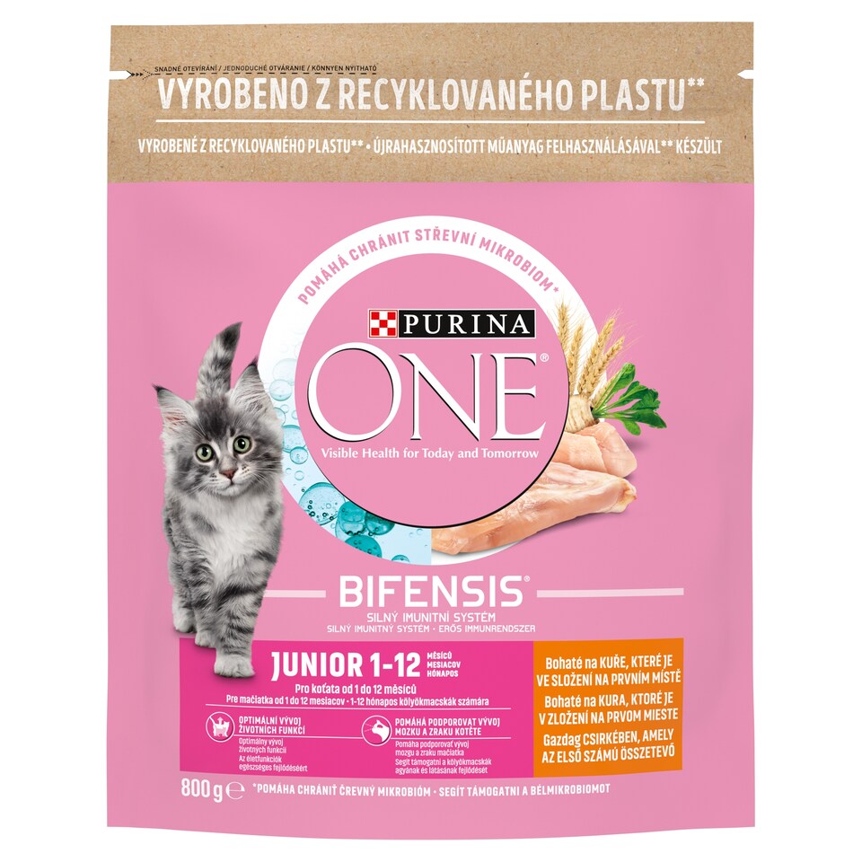 PURINA ONE Junior pre mačiatka vo veku 1-12 mesiacov bohaté na kura 800 g