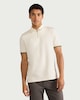image 1 of F&F Textured Zip Neck Tipped Polo Shirt in Ecru