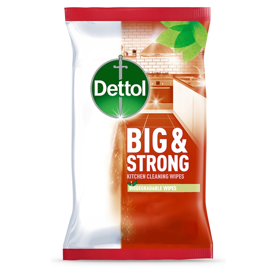 image 1 of Dettol Big & Strong Kitchen Surface Cleaning Wipes 25 Pack