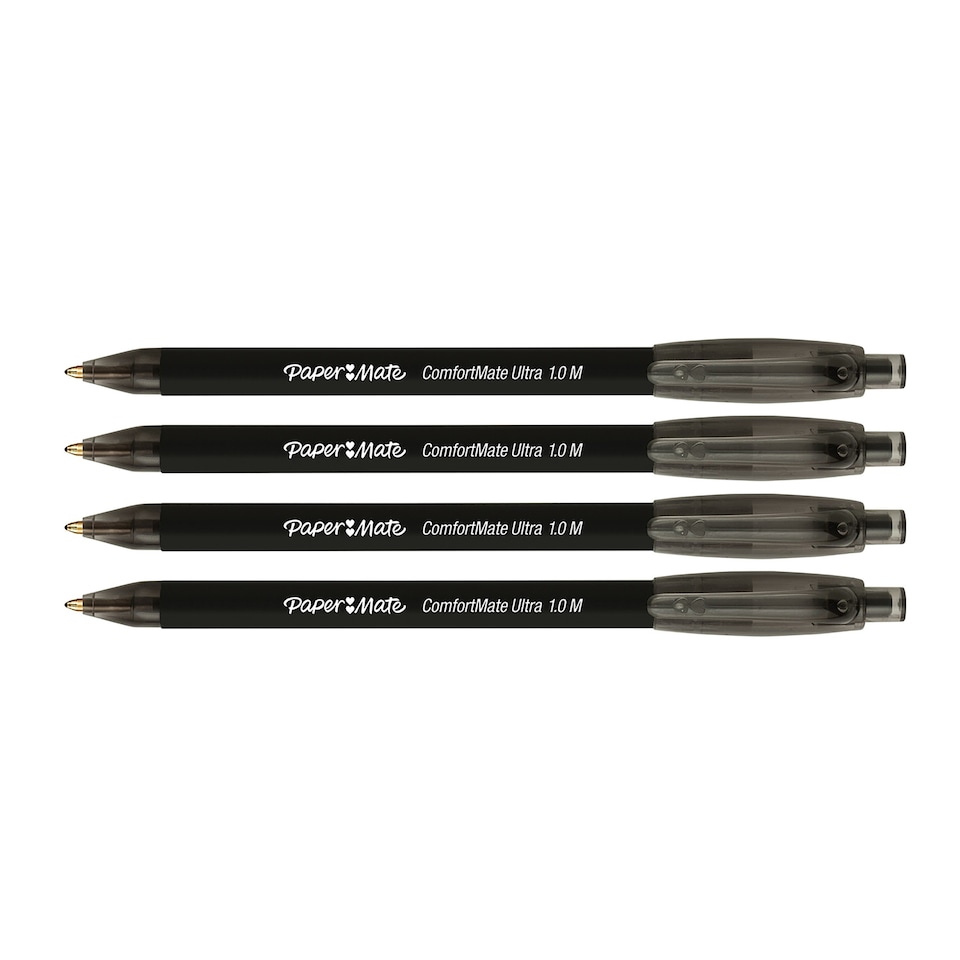 image 1 of Paper Mate ComfortMate Ultra Ballpoint Pens, Black, 4 Count