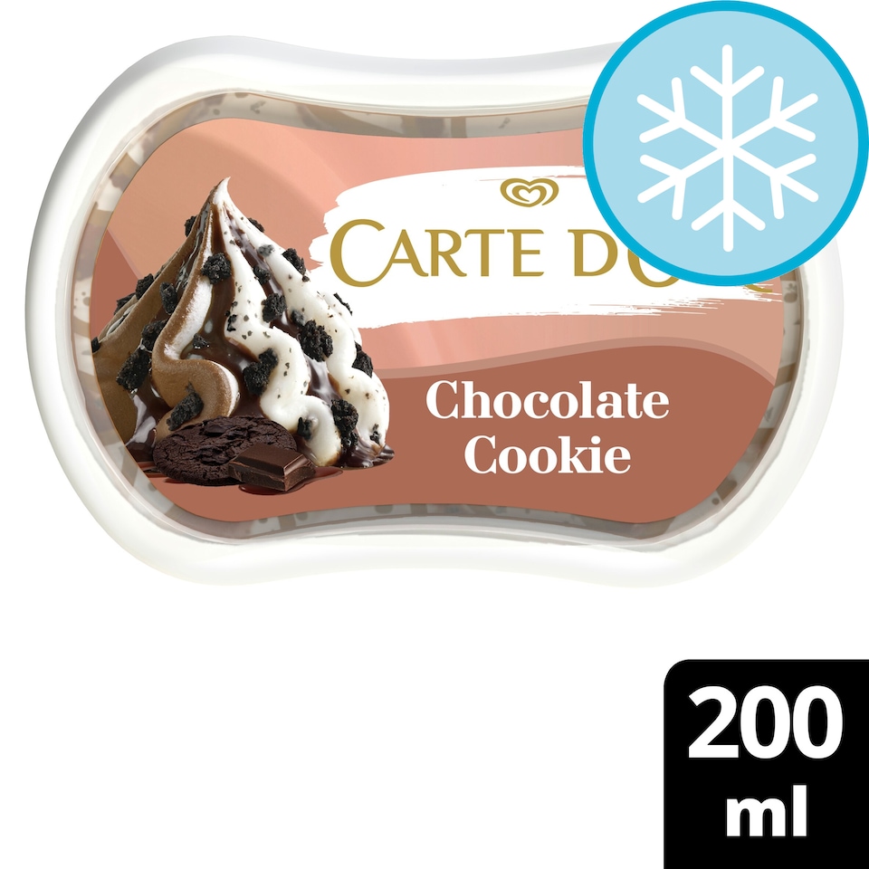 image 1 of CARTE D'OR INDLGNT CHOCOLATE COOKIE MINI ICE CREAM TUB 200ML