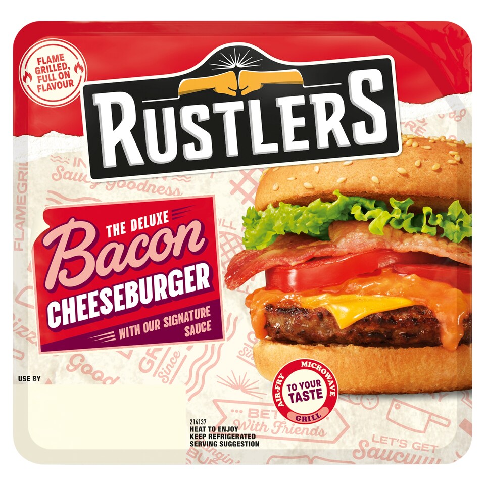 Rustlers Deluxe Burger Bacon Cheese 191 G