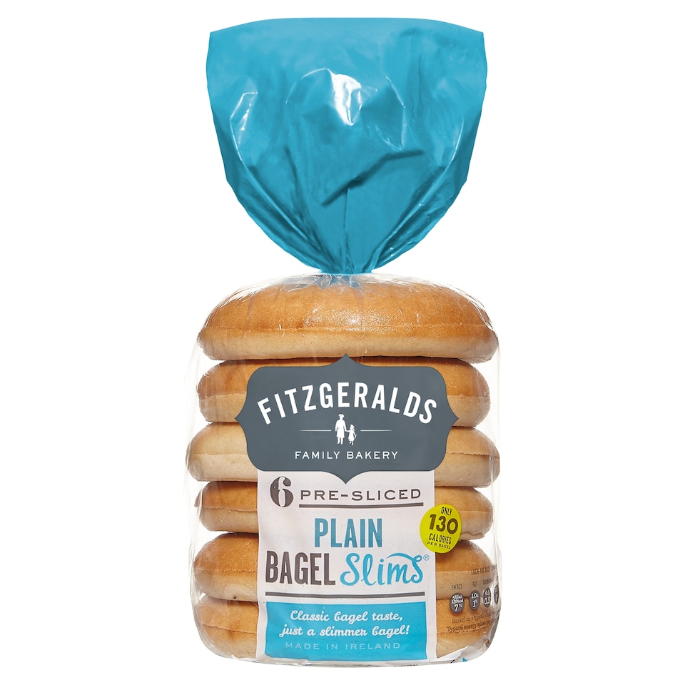 Fitzgeralds 6 Plain Bagel Slims 288G