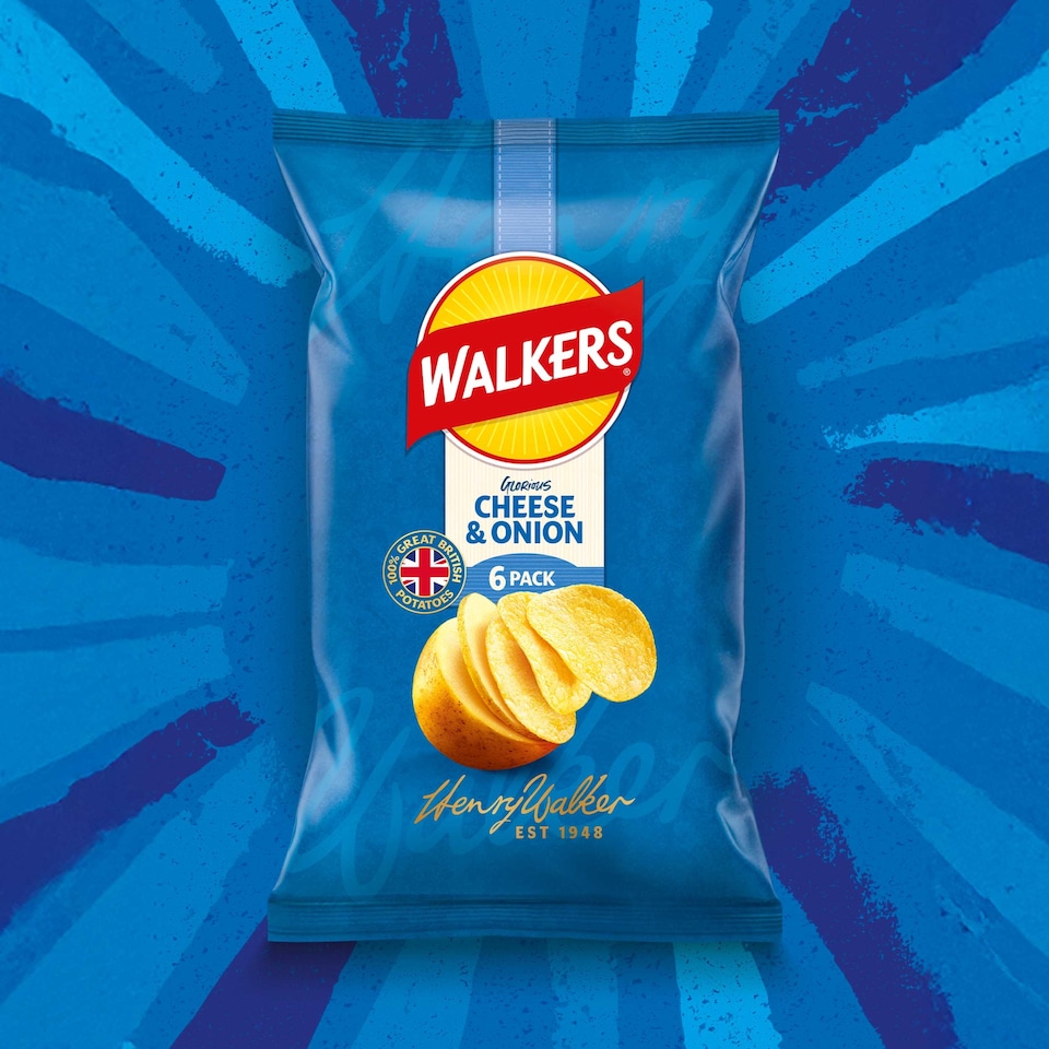 image 1 of Walkers Cheese & Onion Multipack Crisps 6x25g
