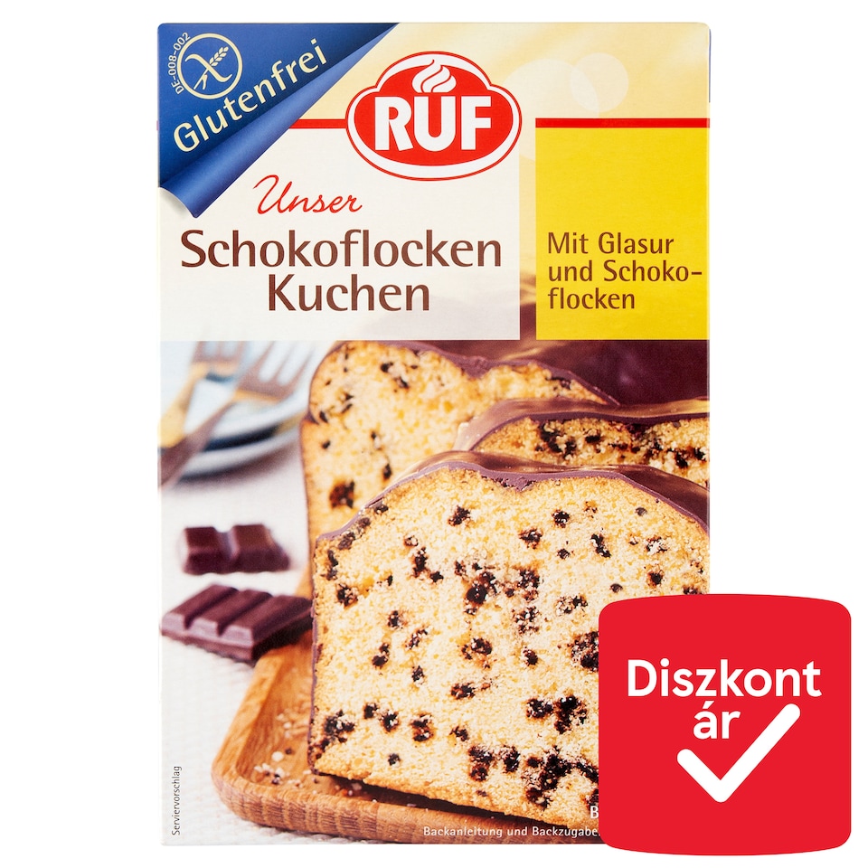 RUF gluténmentes süteménypor csokoládé darabokkal 455 g