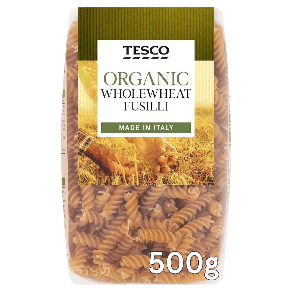 Tesco Organic Whole Wheat Fusilli 500G
