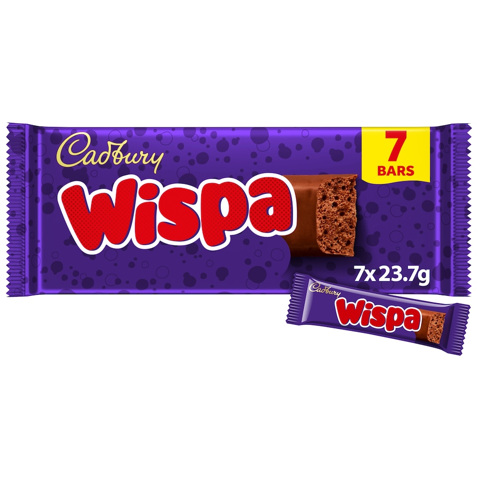 Cadbury Wispa Chocolate Bar Multipack 7 Pack 7 x 23.7g