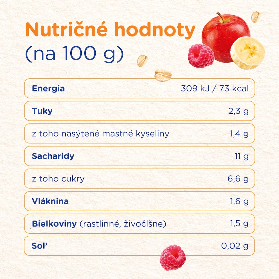 obrázok 1 z Sunar Smootík detská kapsička malina, jogurt, ovsené vločky 12m+, 120 g
