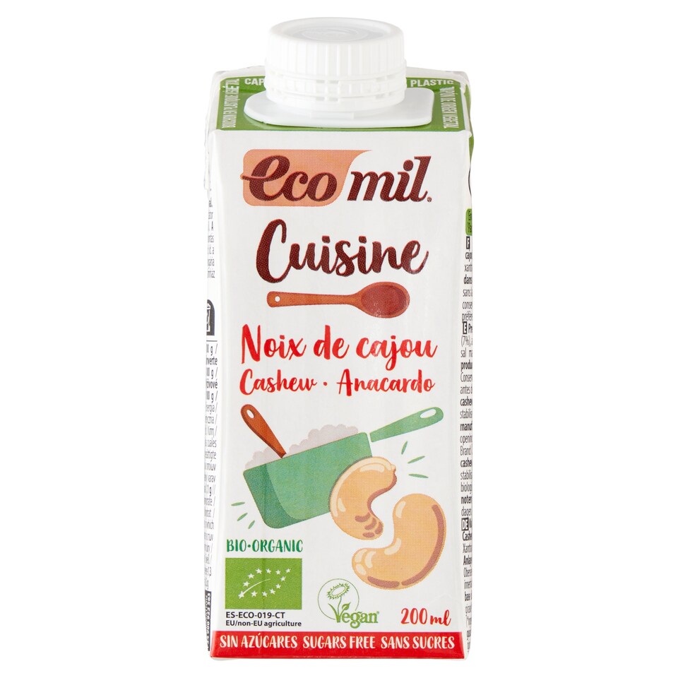 EcoMil Cuisine UHT konyhai alapanyag kesudióval 200 ml