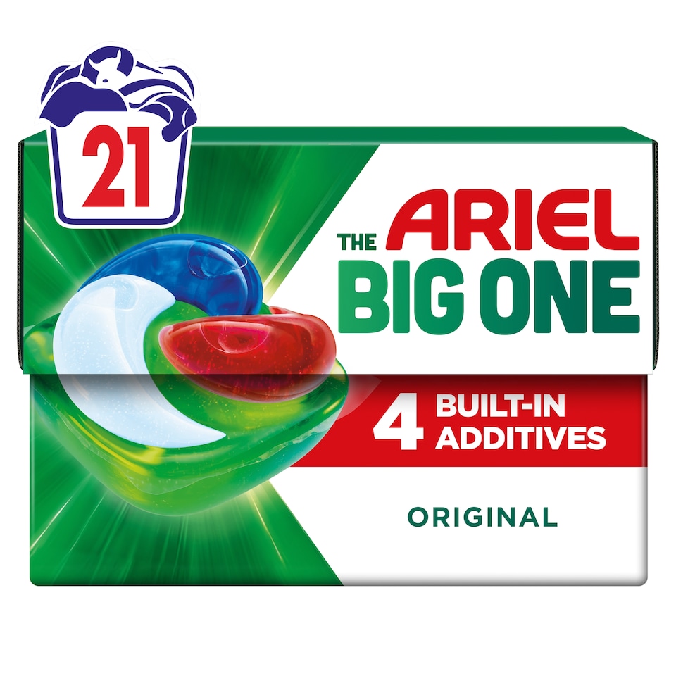 image 1 of Ariel The Big One Original Washing Liquid Pods 21 washes 762.3g