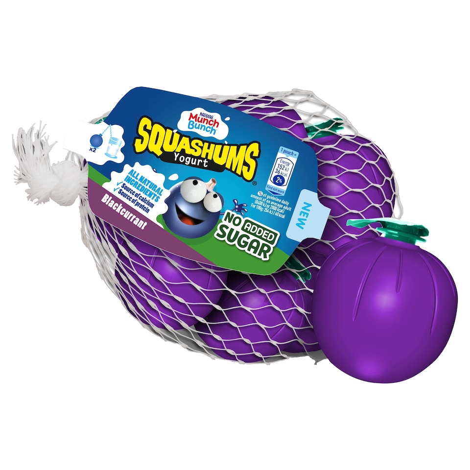 Munch Bunch Squashums Shapes No Added Sugar Blackcurrant 5X60G