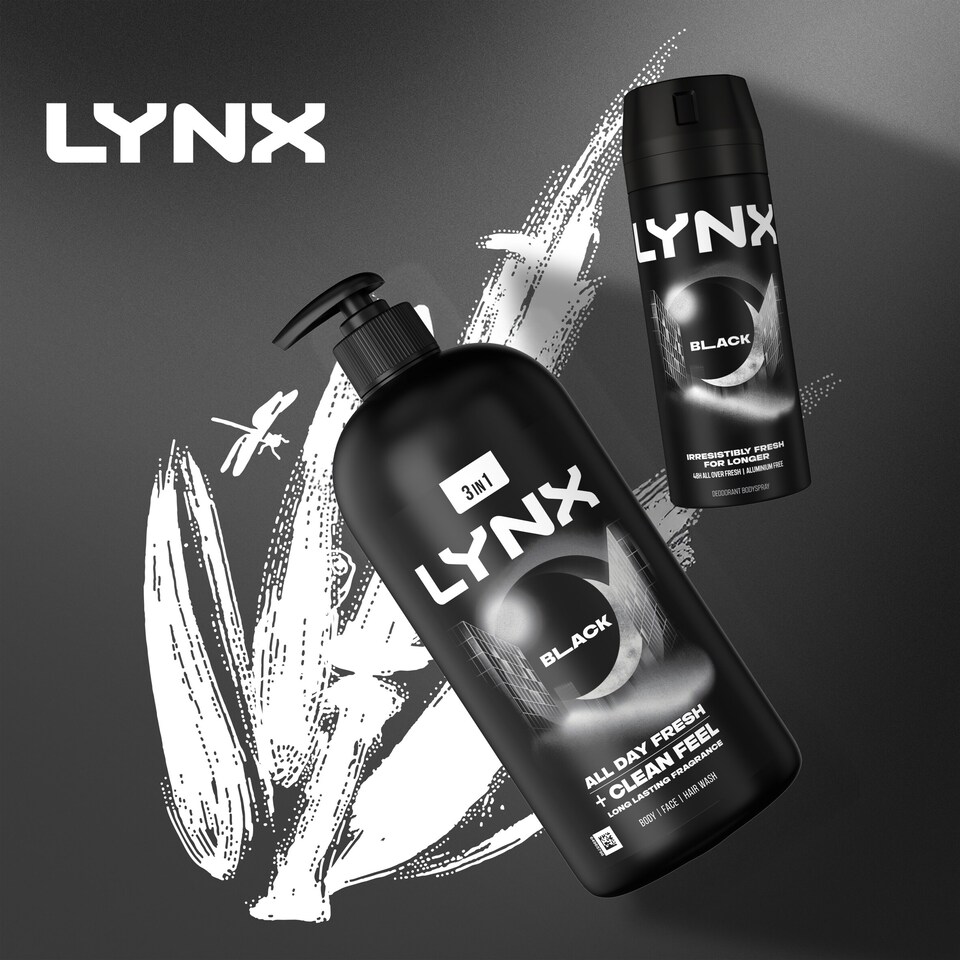 image 1 of Lynx Men Black Body Wash Shower Gel 900ml