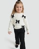 image 1 of F&F Girls 2-Piece Cable Knit Jumper and Trousers Set in Multi Black White